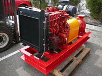Red Diesel Powered Fire Pump