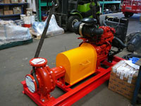 Bright Red Fire pump